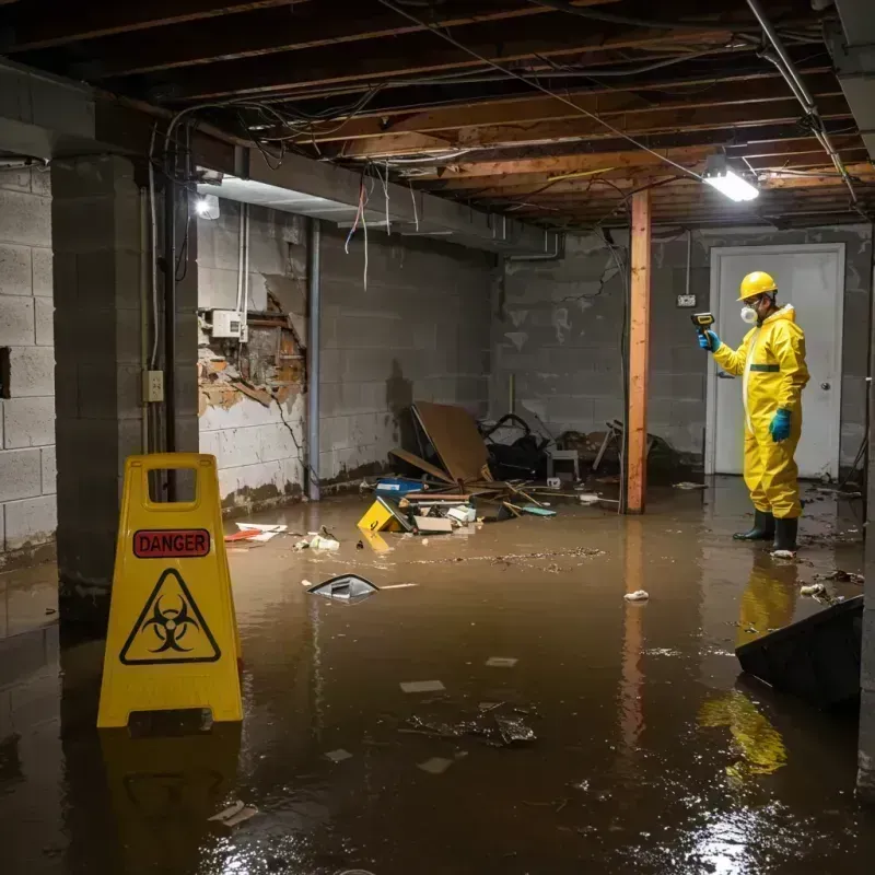 Flooded Basement Electrical Hazard in Middletown, KY Property